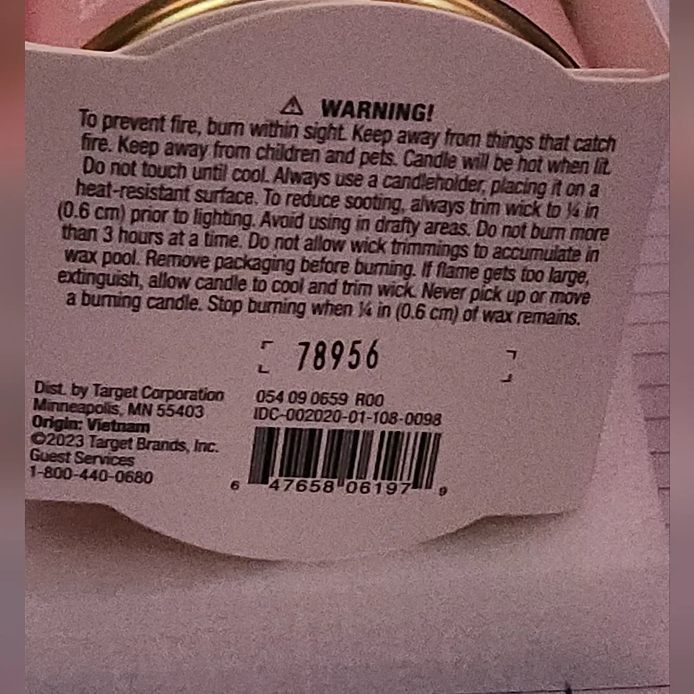 Jasmine & Pink Peony Scented Candle 2 Pack with Gold Lids Room Essentials 3 oz